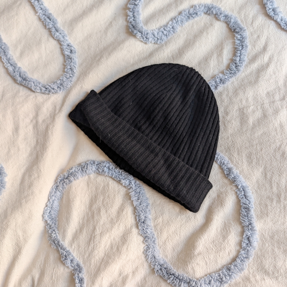 Banana Republic Merino Wool Black Ribbed Beanie